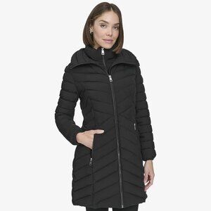 Andrew Marc Women's Size XL Jacket Zip Puffer Coat Hooded Black List Price $190